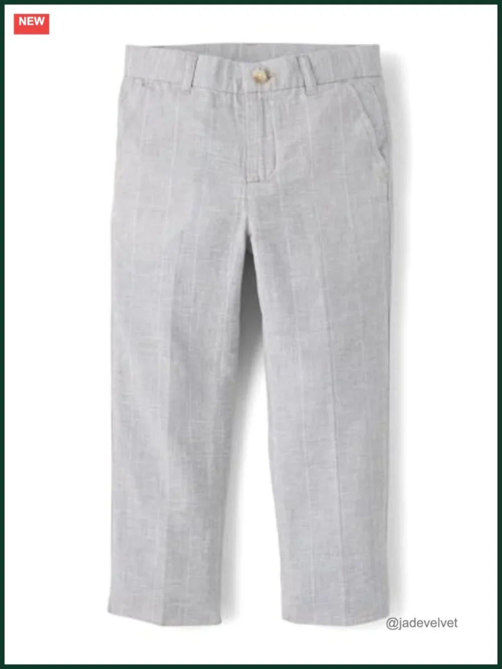 Toddler Linen Dress Pants with Stripes and Adjustable Waist
